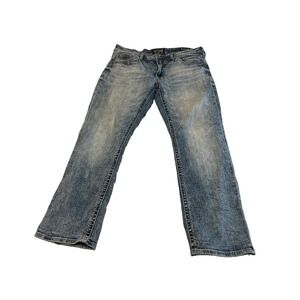 Salvage Mayhem Straight Regular Fit Men's Denim Jeans 34S Distressed Buckle SLVG